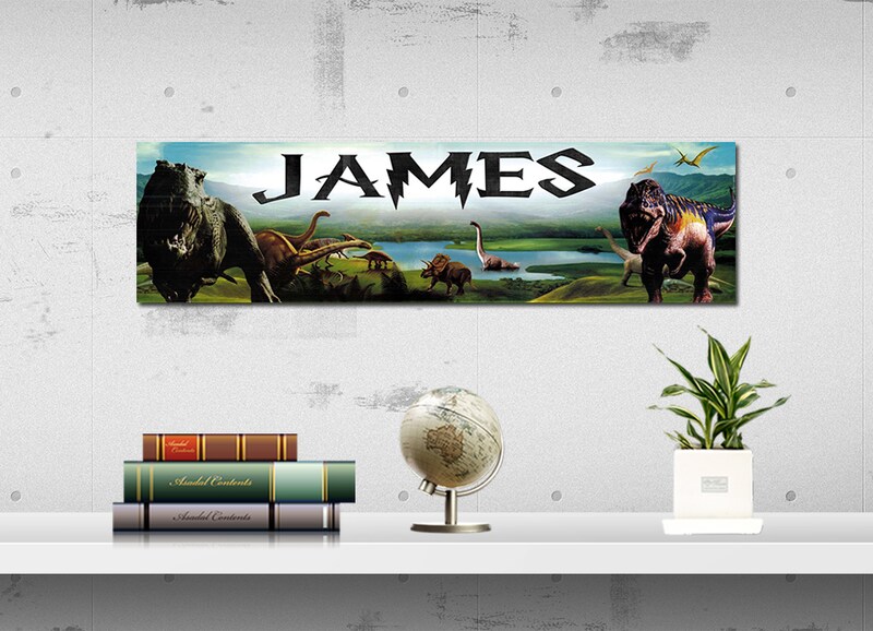 Dinosaurs - Personalized Poster with Your Name, Birthday Banner, Custom Wall Décor, Wall Art